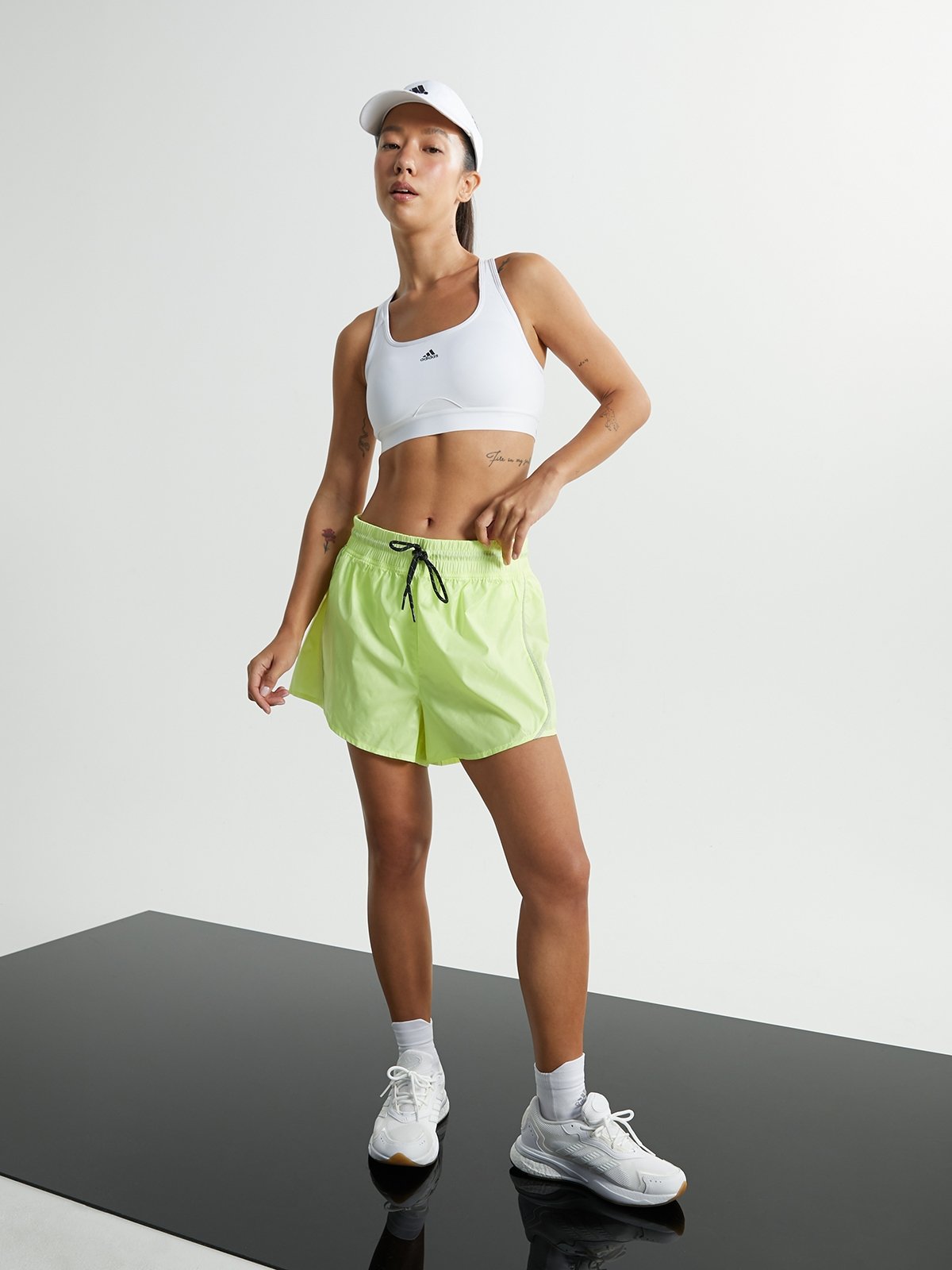 Neon yellow adidas shorts 2025