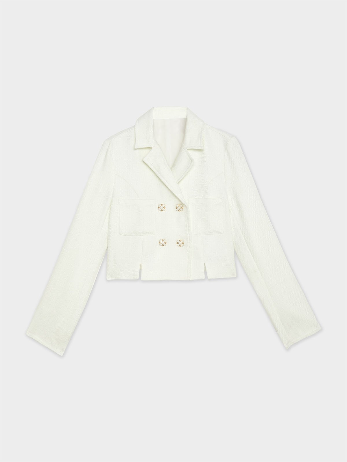 White top cropped blazer