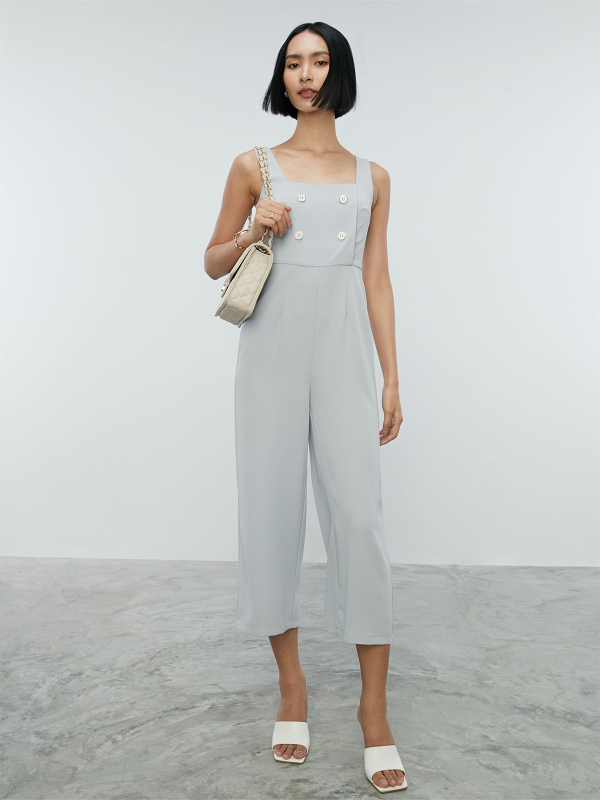 Grey sleeveless jumpsuit 2025