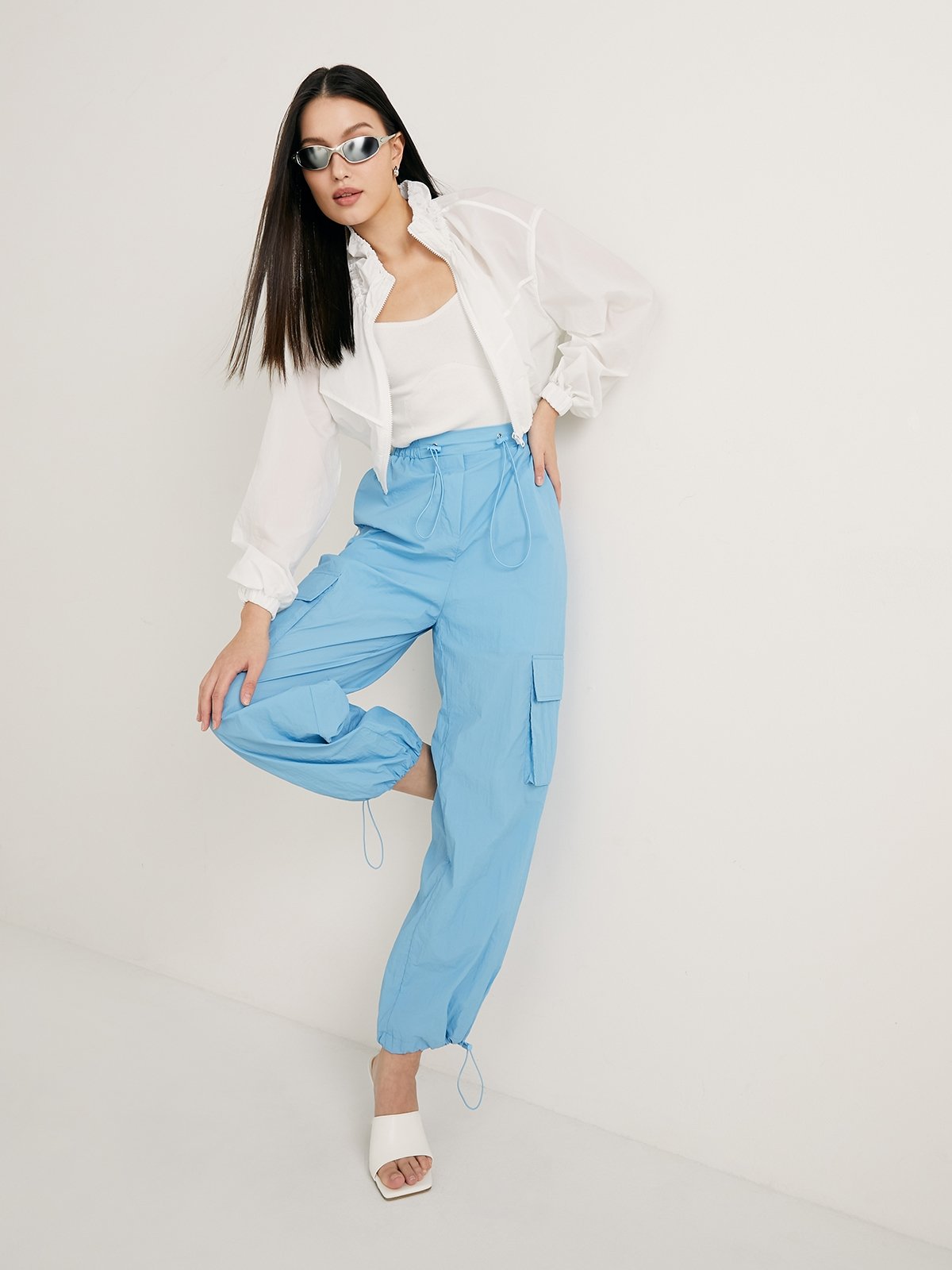 Full blue online cargo pants