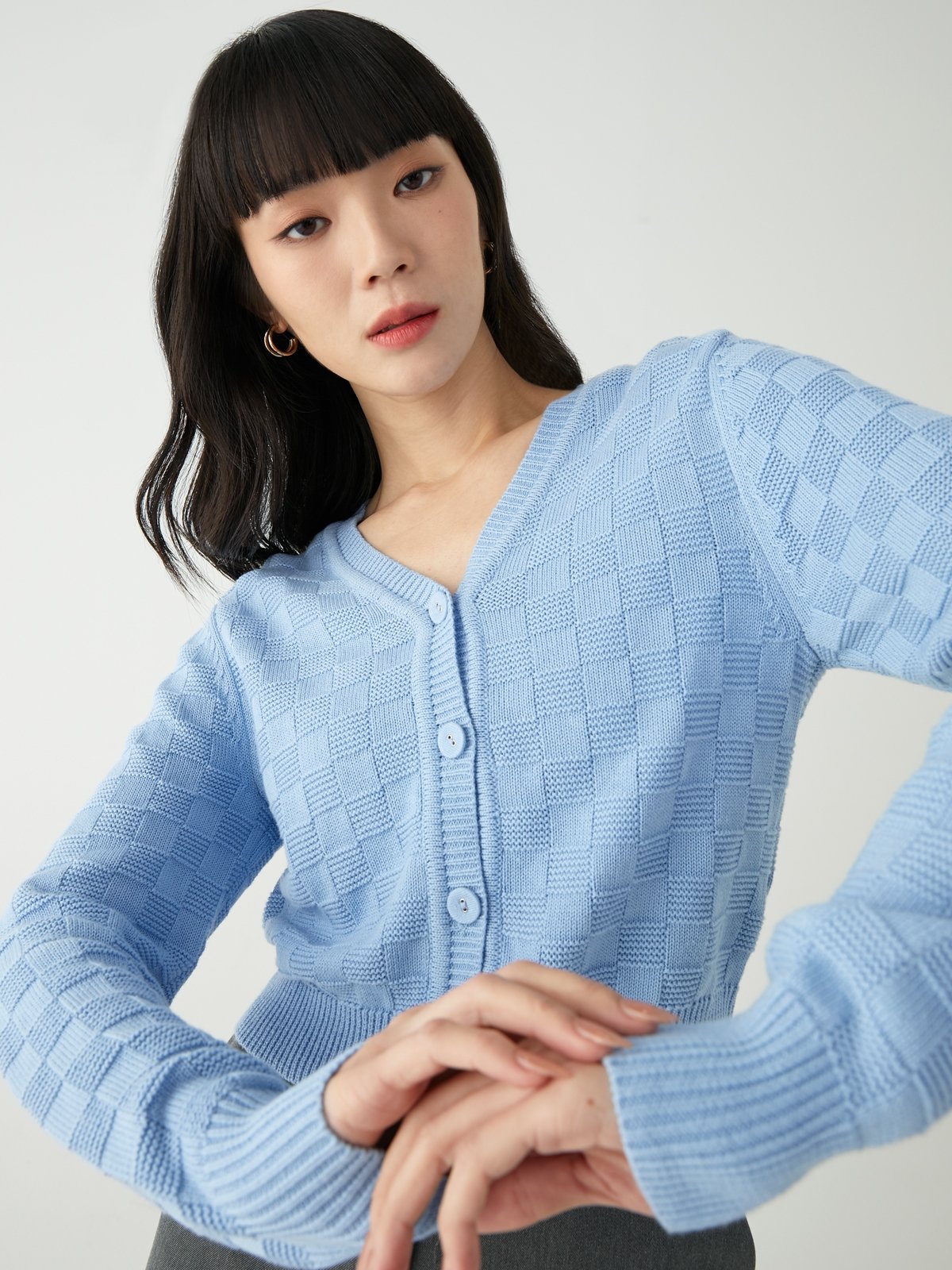Checkered cardigan discount