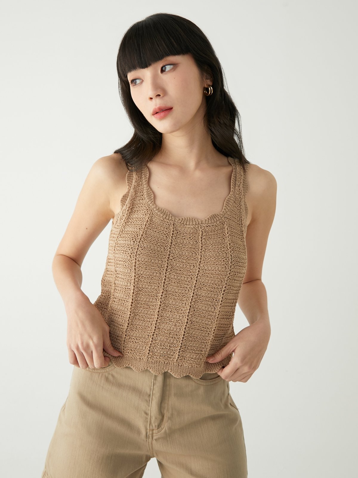 Sleeveless Knit Top Caramel Pomelo Fashion