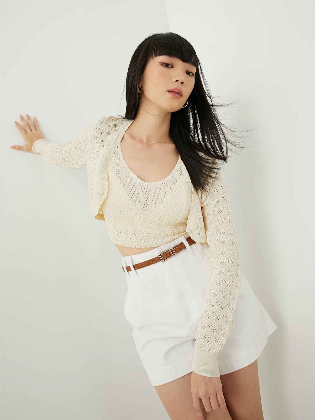 Long Sleeve Cardigan Cream