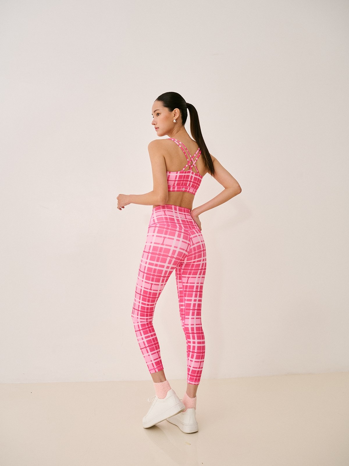 Tartan Classic Pants In Full Length Hot Pink Pomelo Fashion