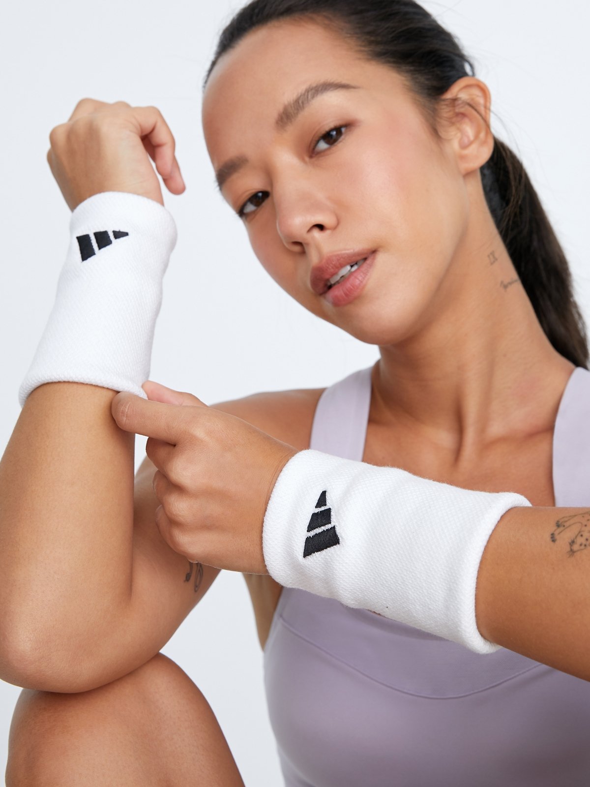 Tennis Wristband Large White Black Pomelo Fashion