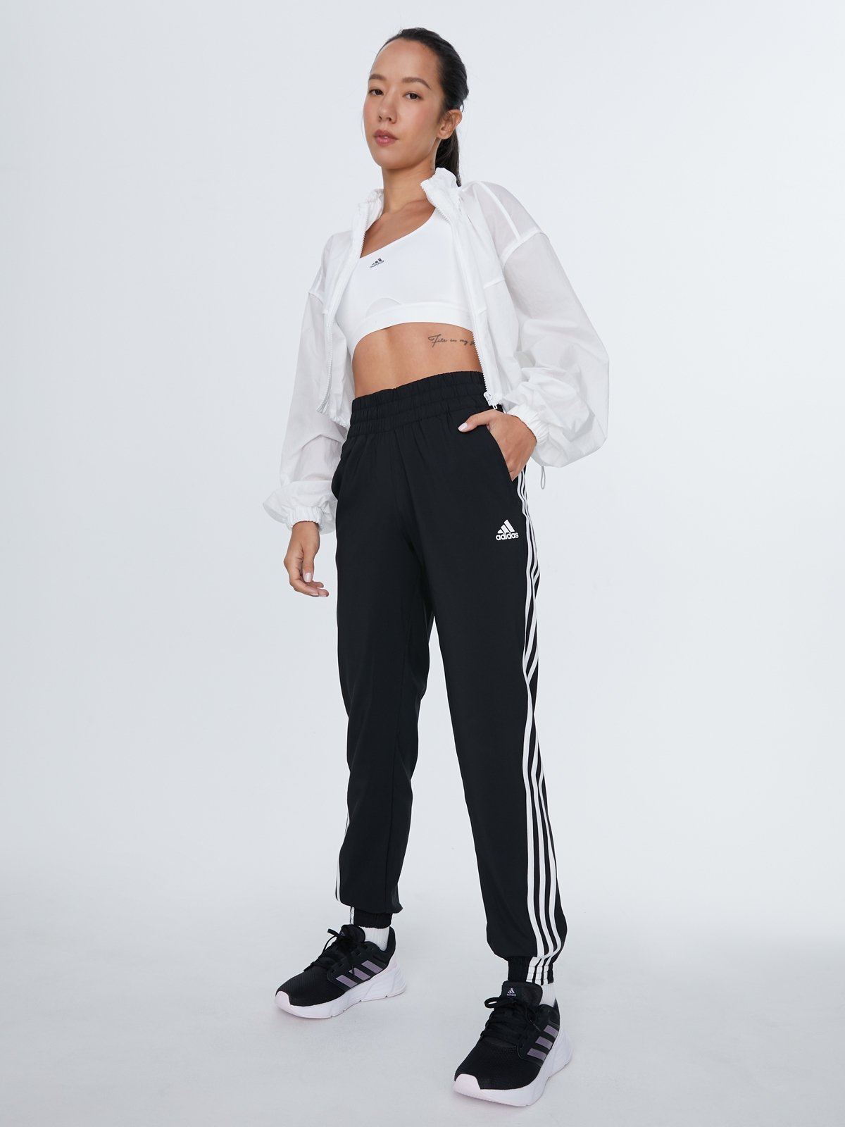 Adidas denim joggers top