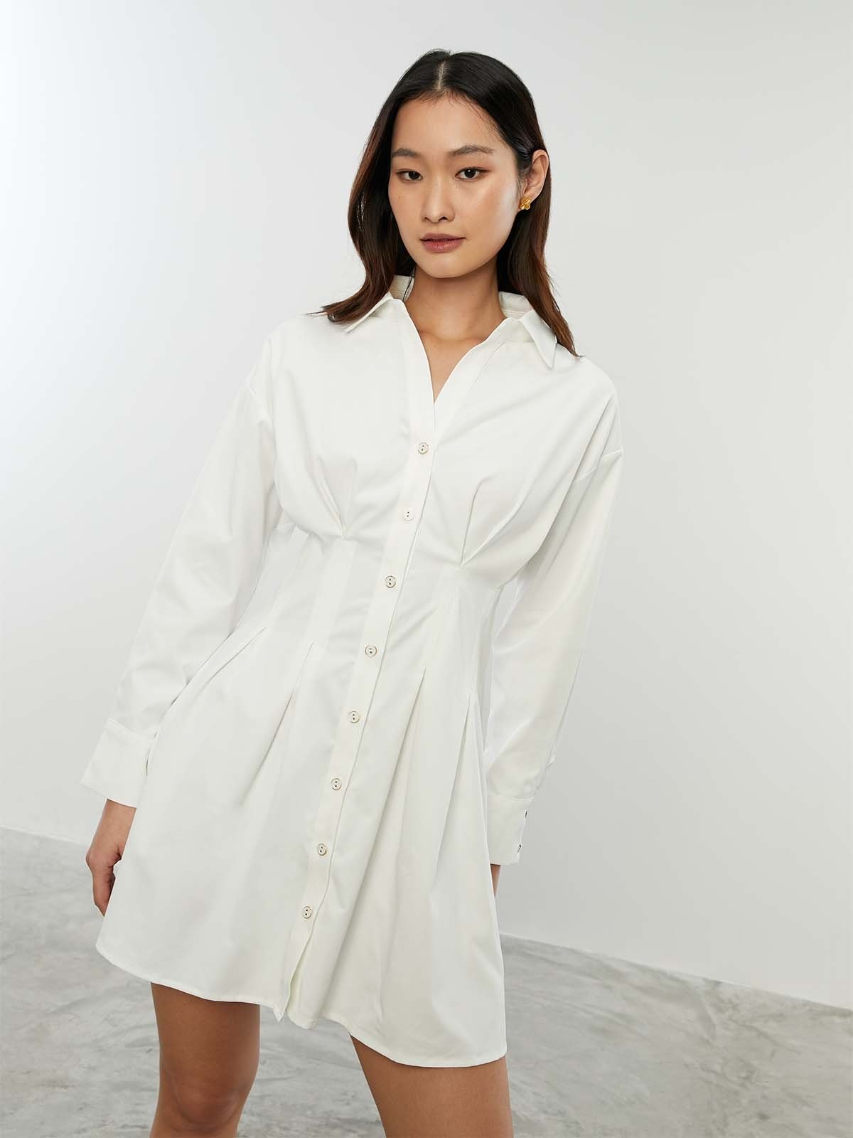 Topshop pleated mini shirt dress online