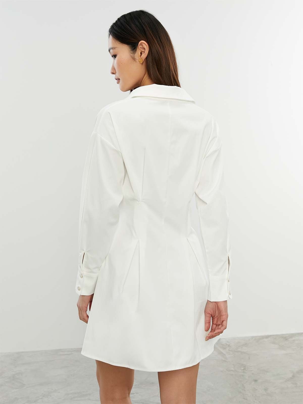 Grey and white shirt dress discount