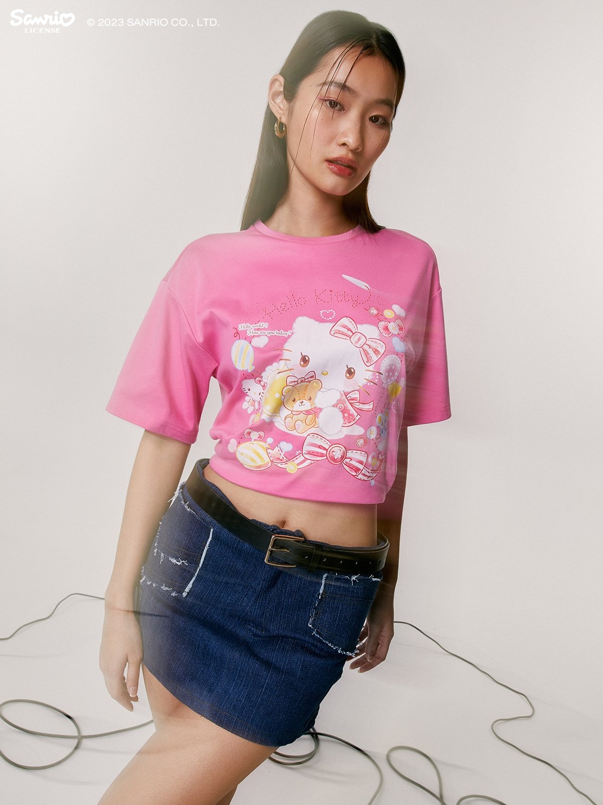 Pomelo x Hello Kitty Sustainable Graphic TShirt Pink Pomelo Fashion