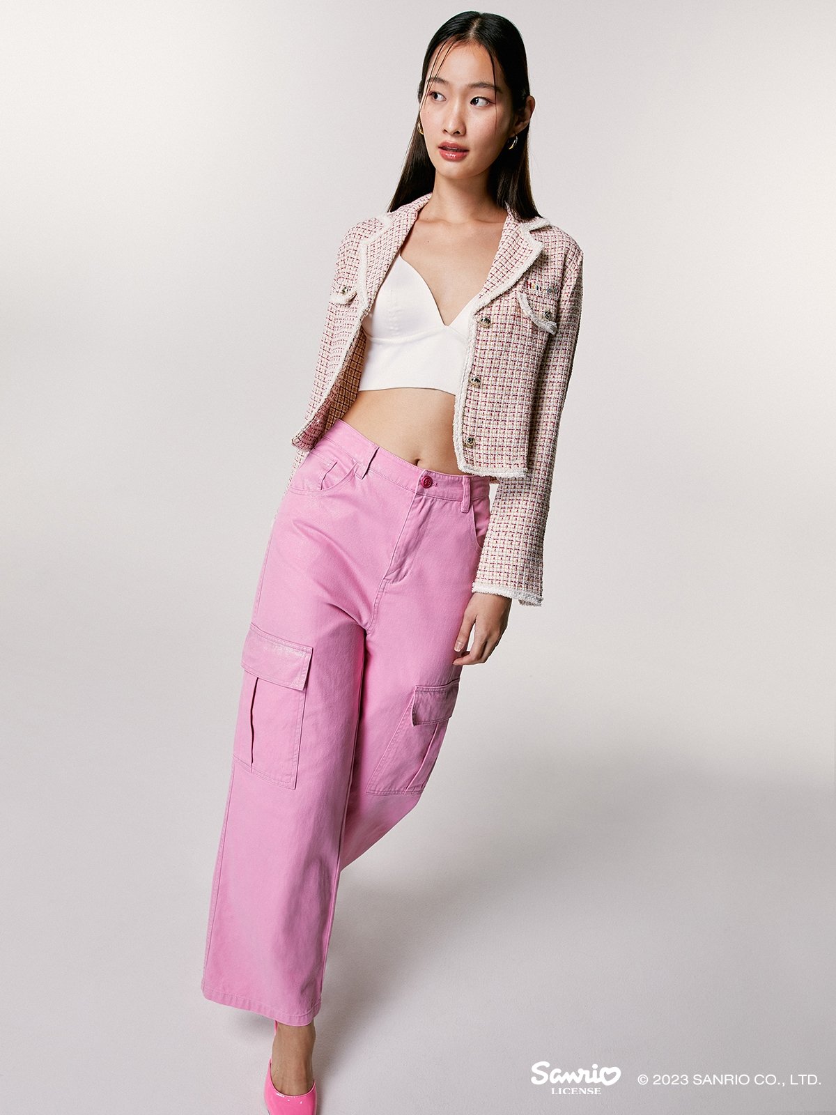 Pomelo x Hello Kitty Front Pockets Blazer Red Pomelo Fashion