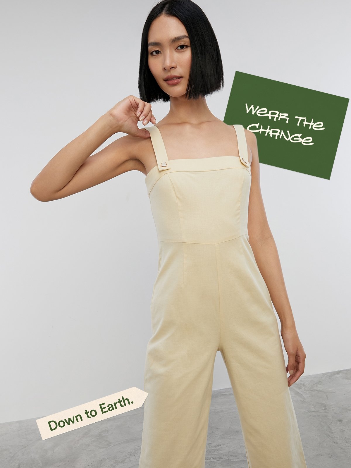 Sleeveless Jumpsuit Cream Pomelo Fashion