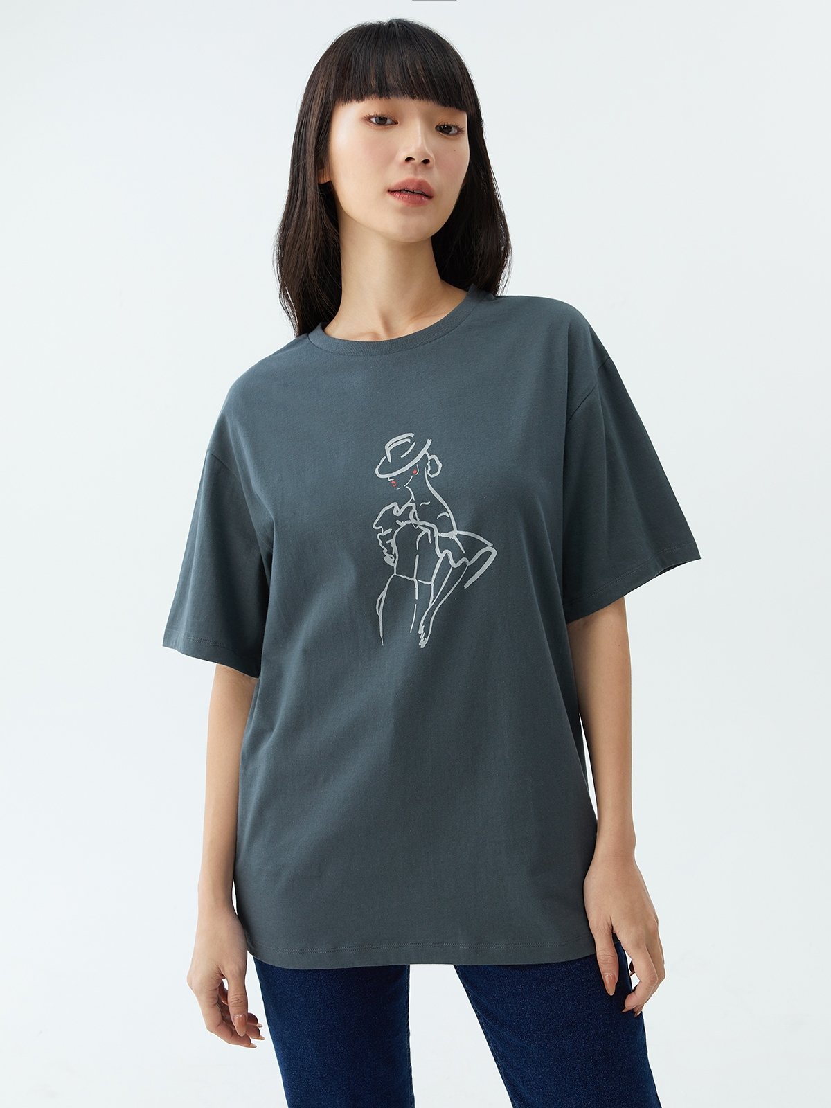 Oversized Fit Tee Dark Grey