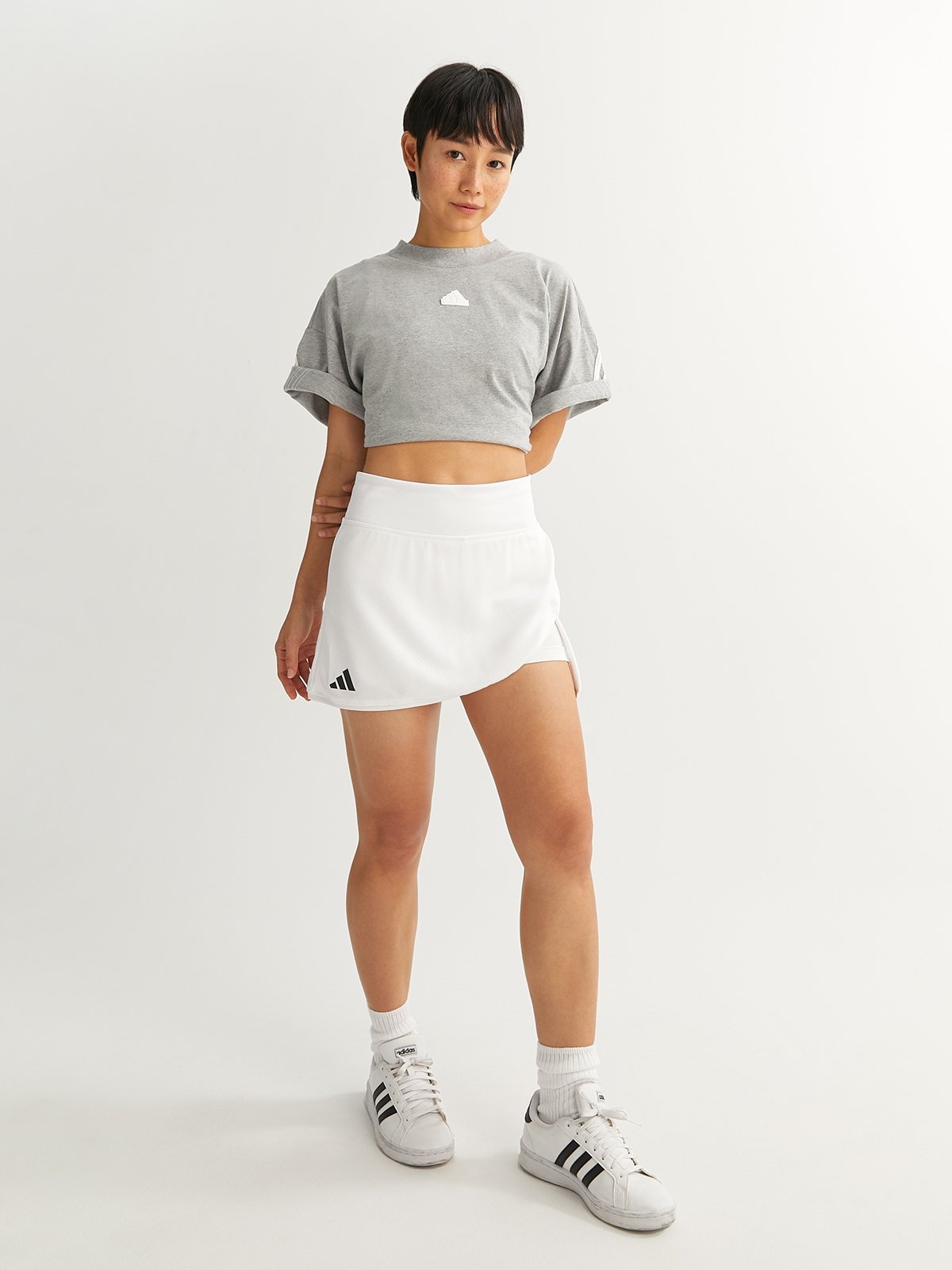 White tennis skirt crop top on sale