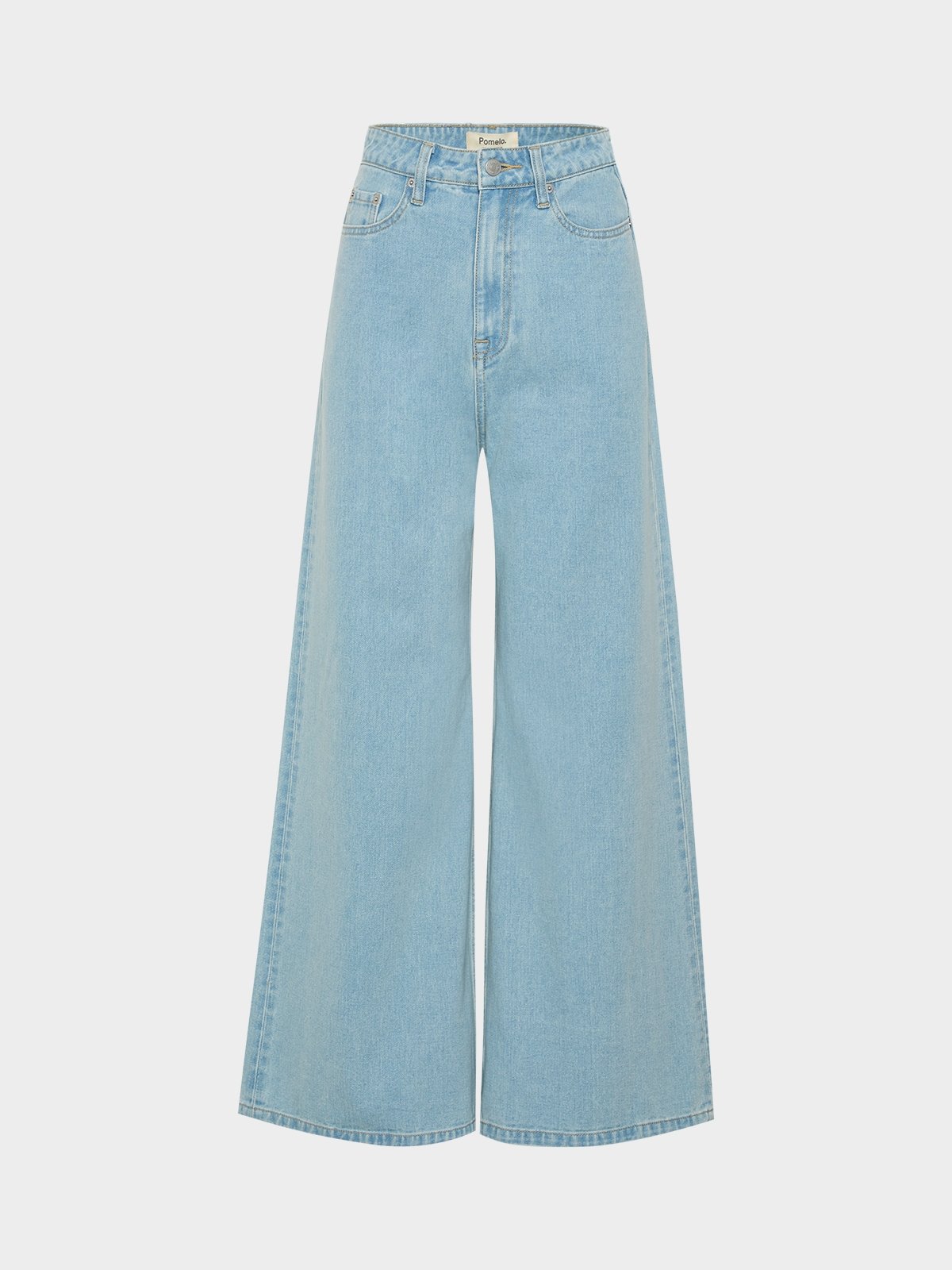 Wide Leg Jeans Light Blue Pomelo Fashion