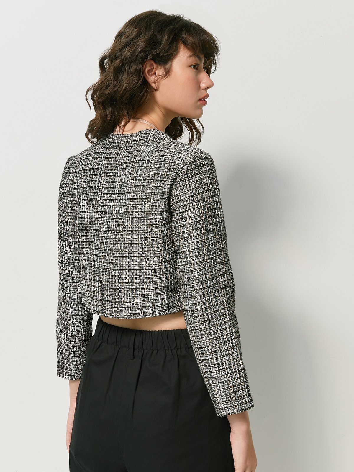 White and black tweed new arrivals jacket
