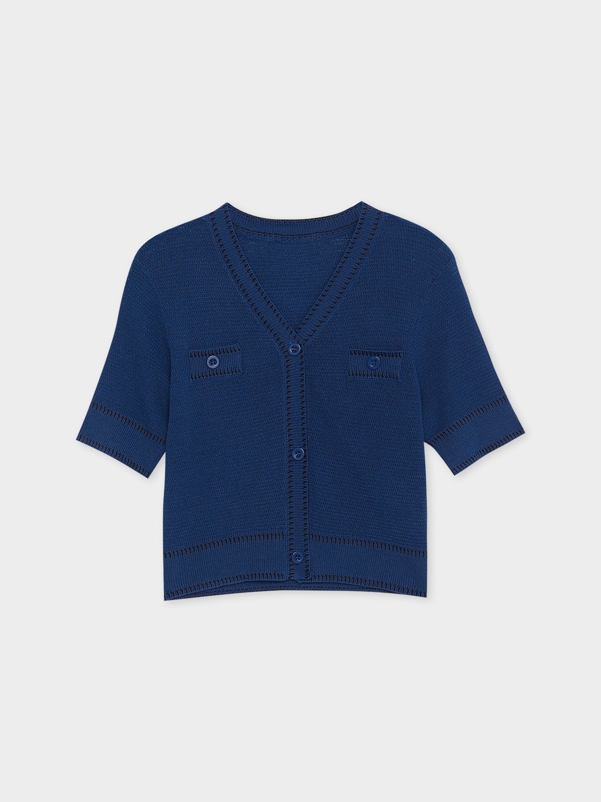 Short sleeve navy blue cardigan online
