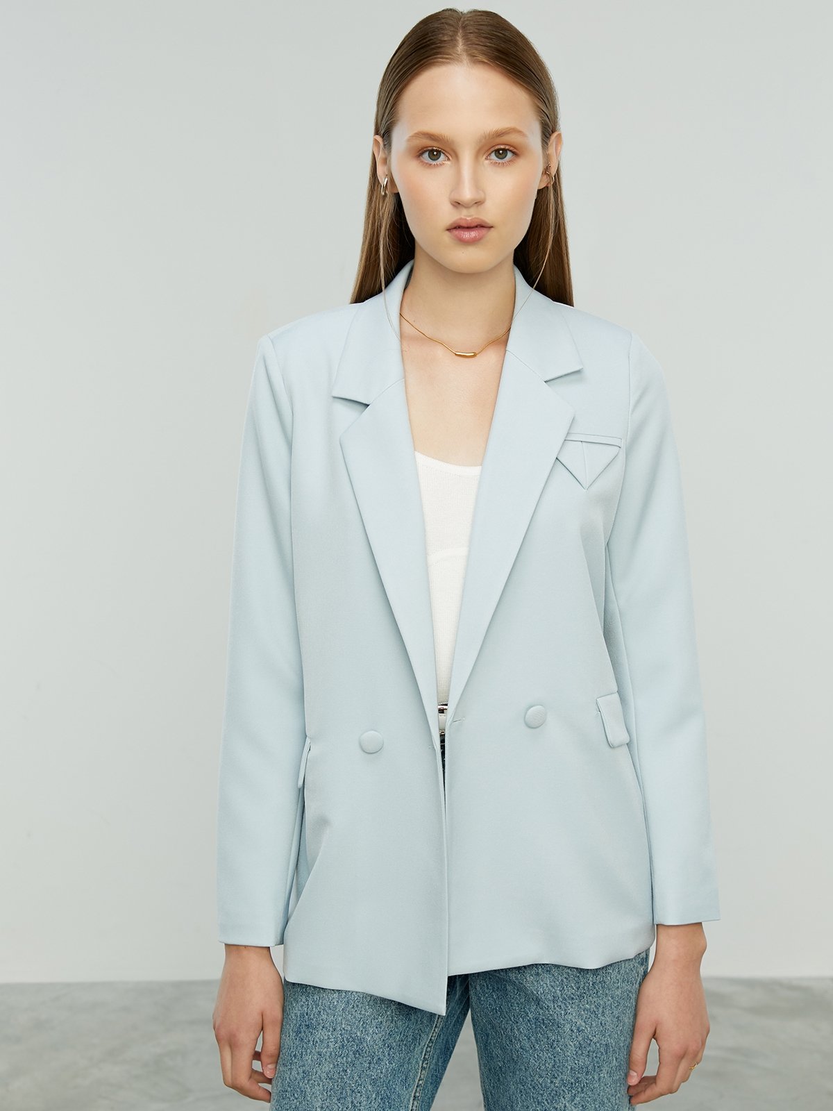 Baby blue oversized blazer shop