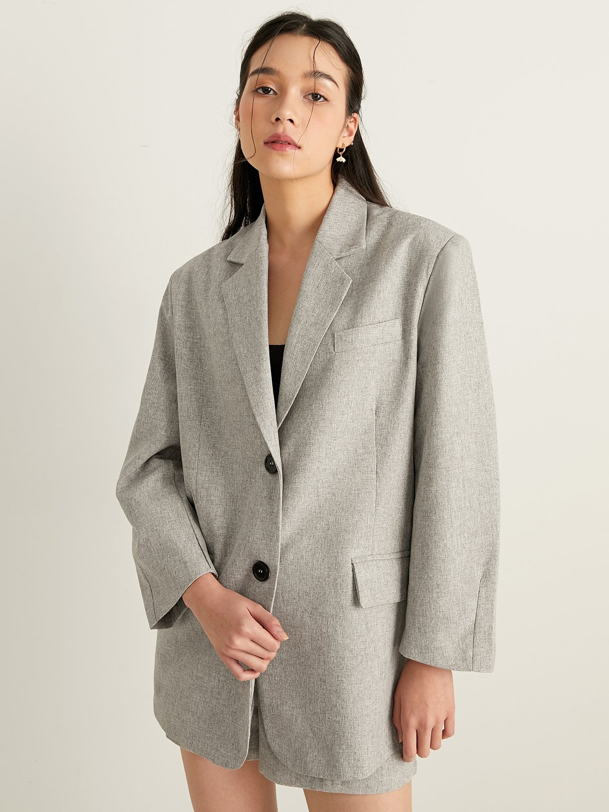 Oversized Blazer Light Grey