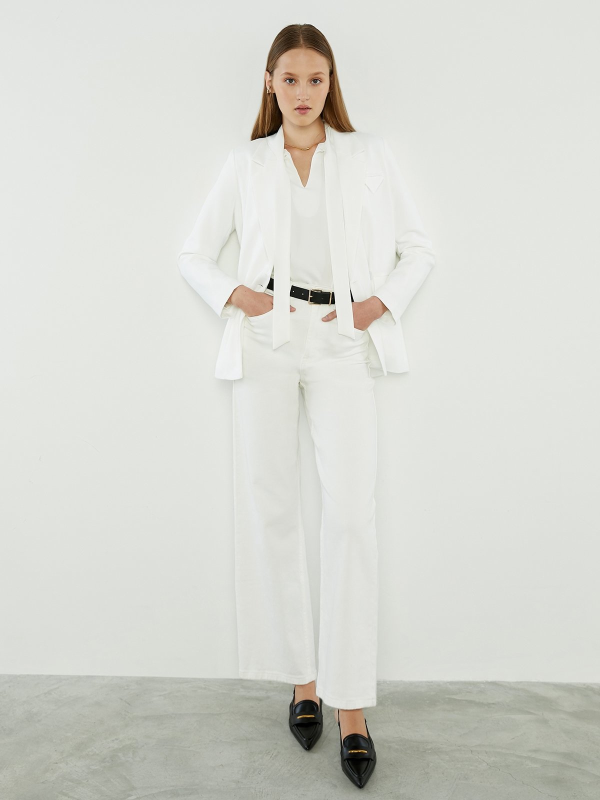 White oversized new arrivals blazer