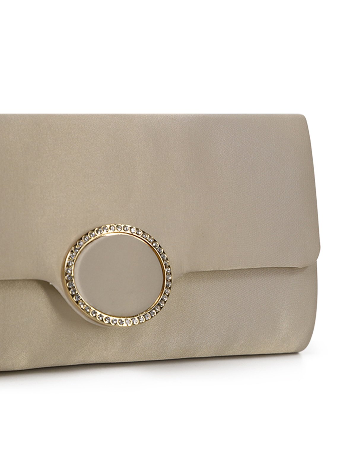 Satin Clutch With Diamante Champagne Pomelo Fashion