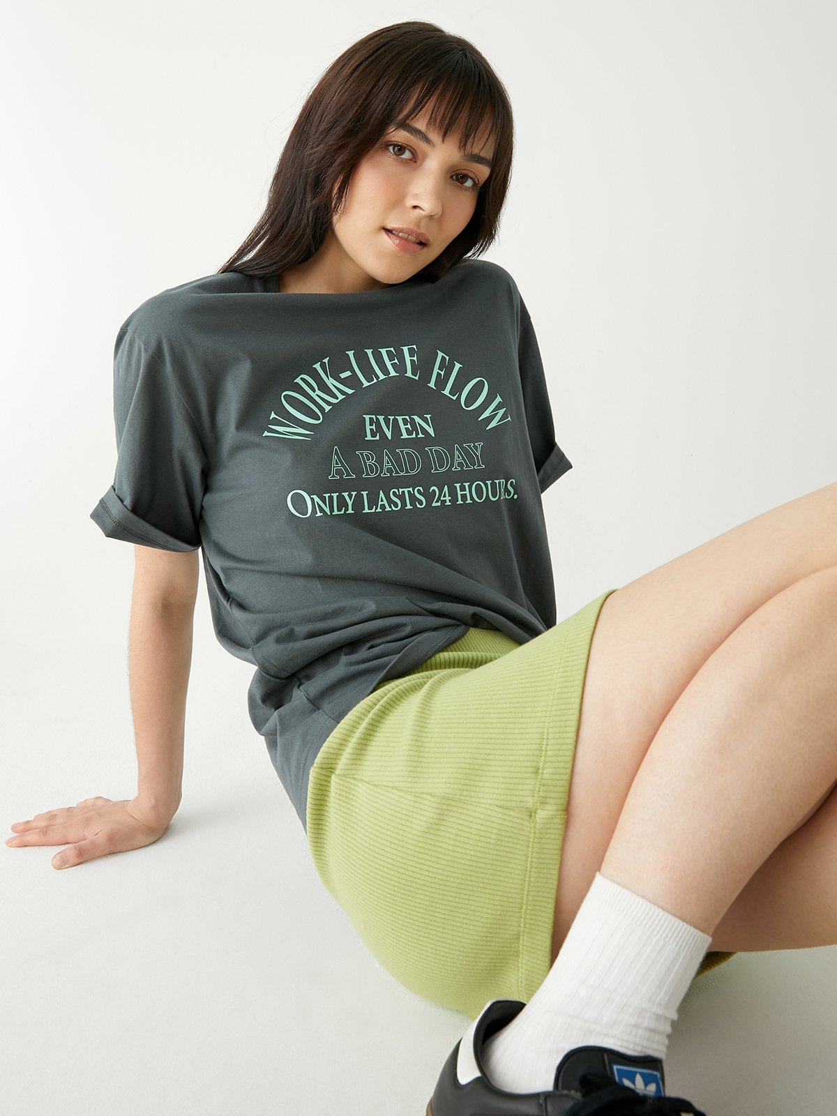 Work Life Flow Graphic Tee Dark Grey