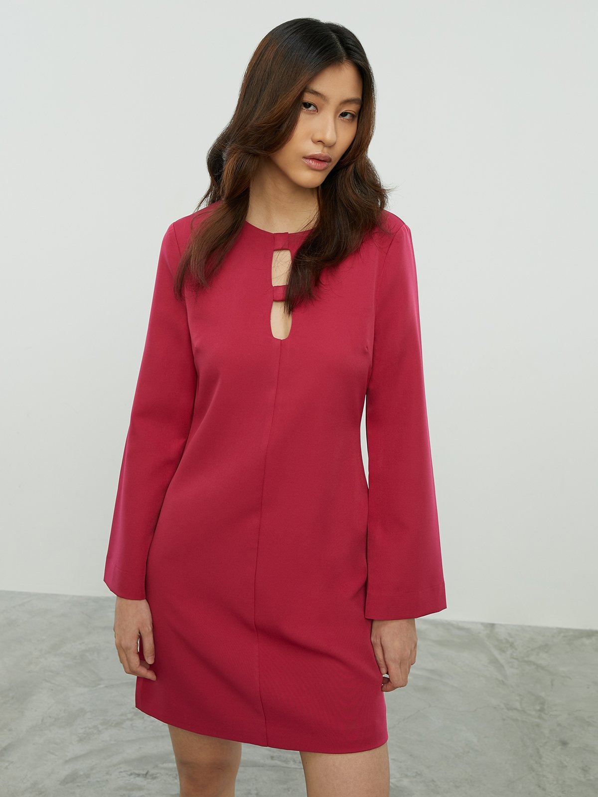 Cut Out A line Dress Fuchsia