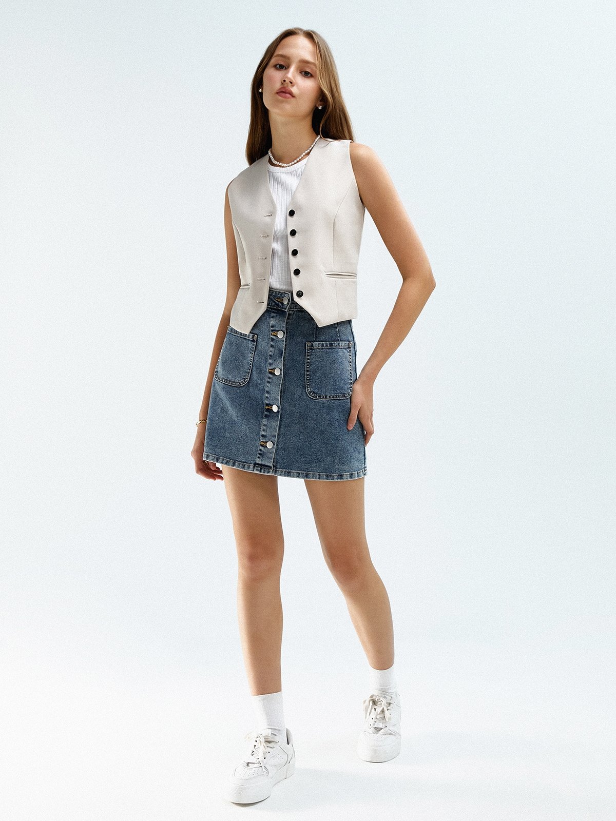 A line denim skirt quality shop