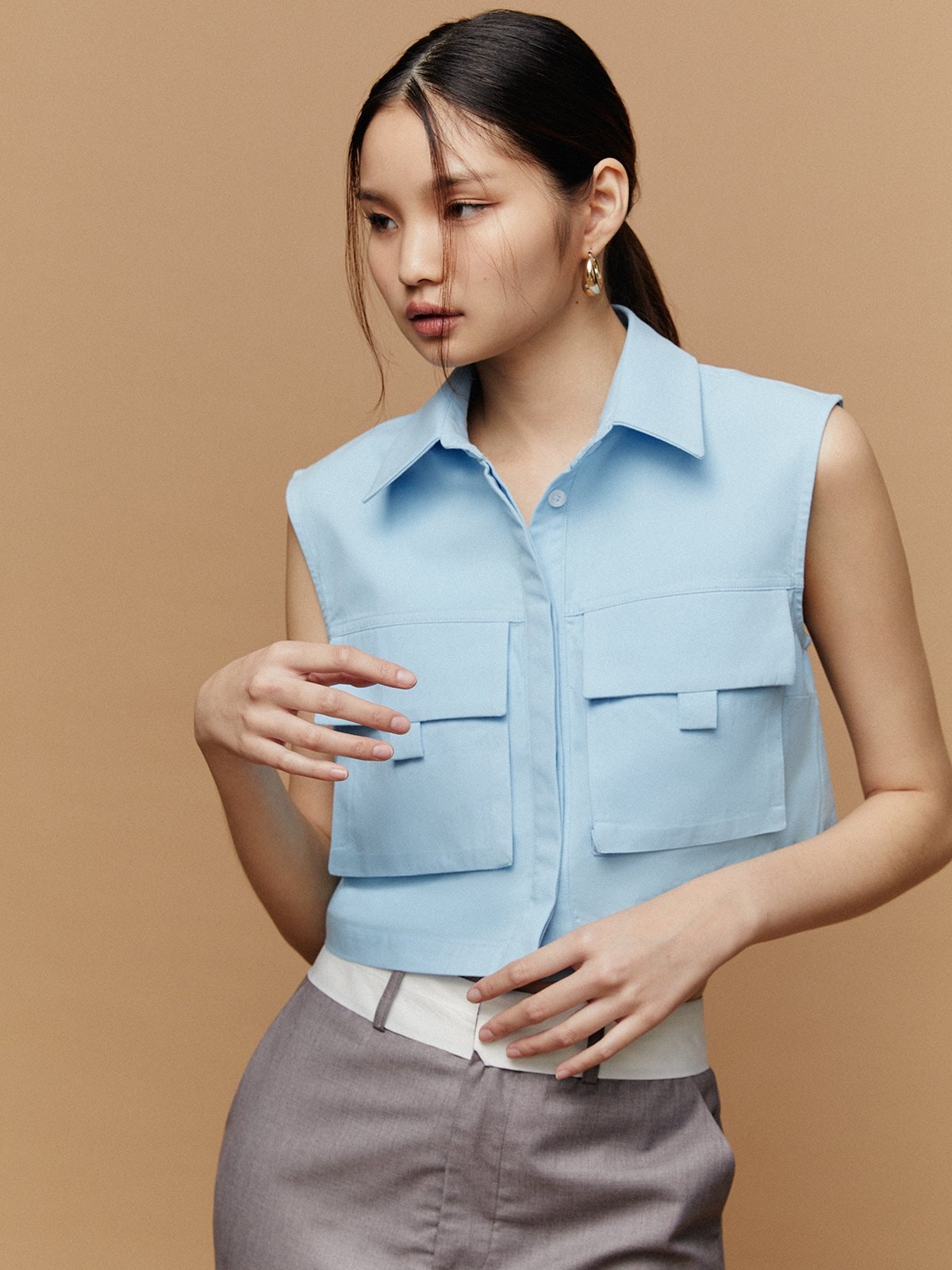 Shirt with Pockets Black Blue