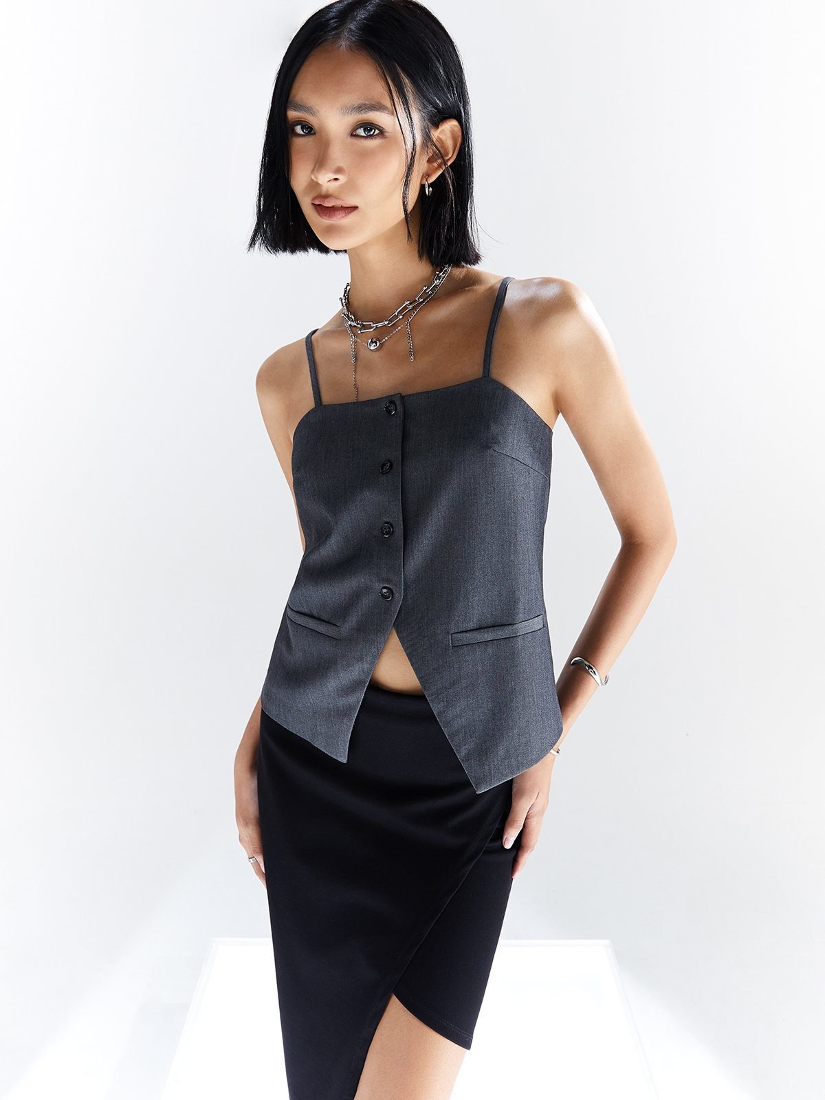 Dark grey online cami top