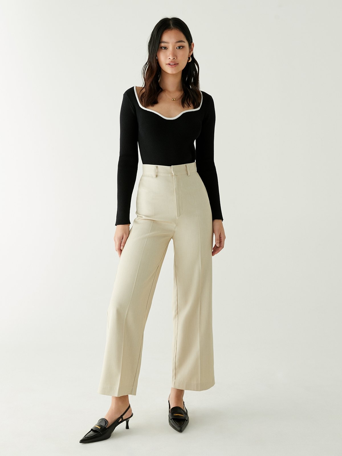 White top with black palazzo best sale