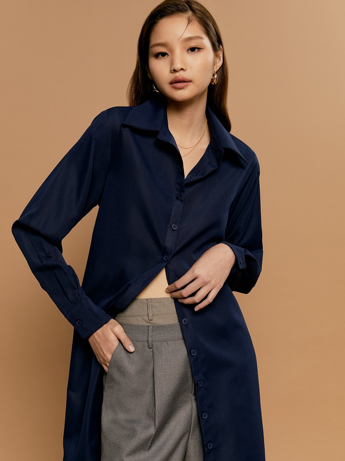 Cos navy outlet shirt dress