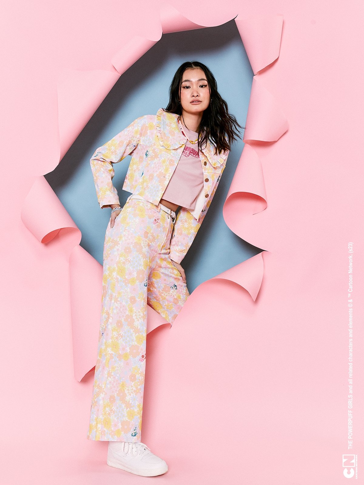 The Powerpuff Girls™ Wide Leg Pants Yelllow Pomelo Fashion