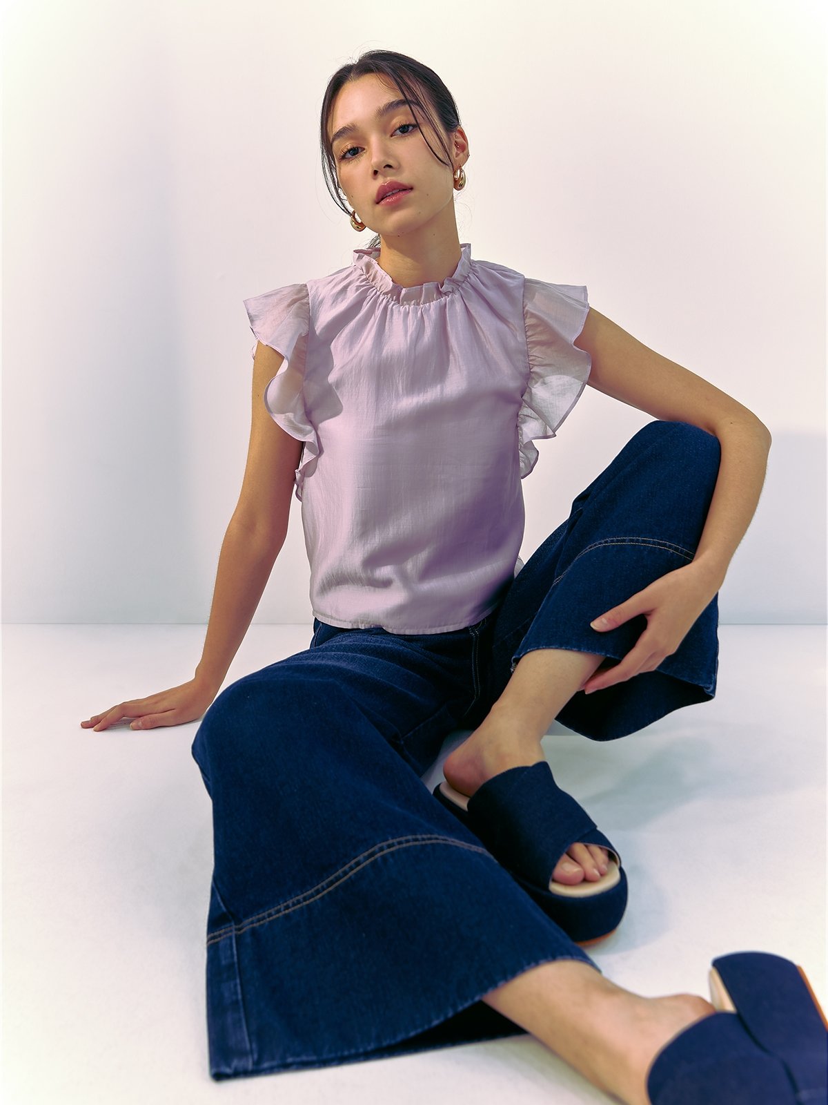 Lilac outlet sheer top