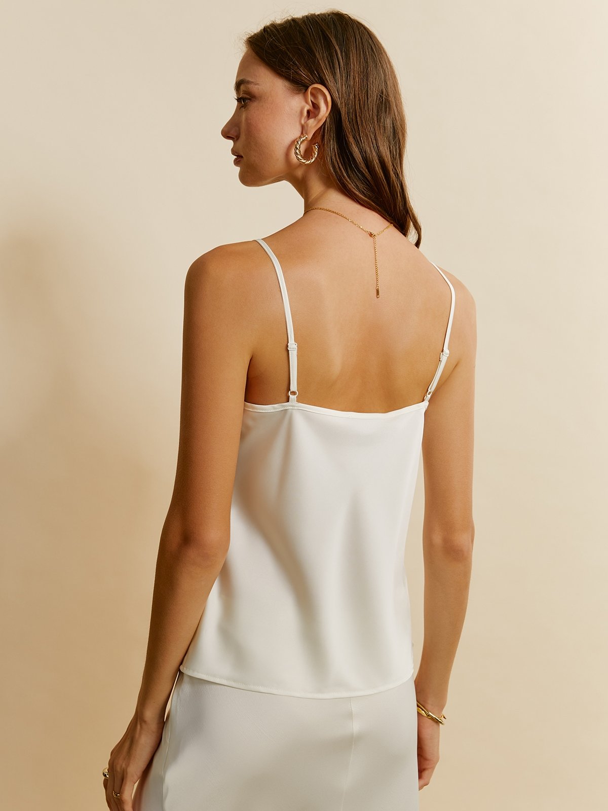 Spaghetti Strap Top White Pomelo Fashion