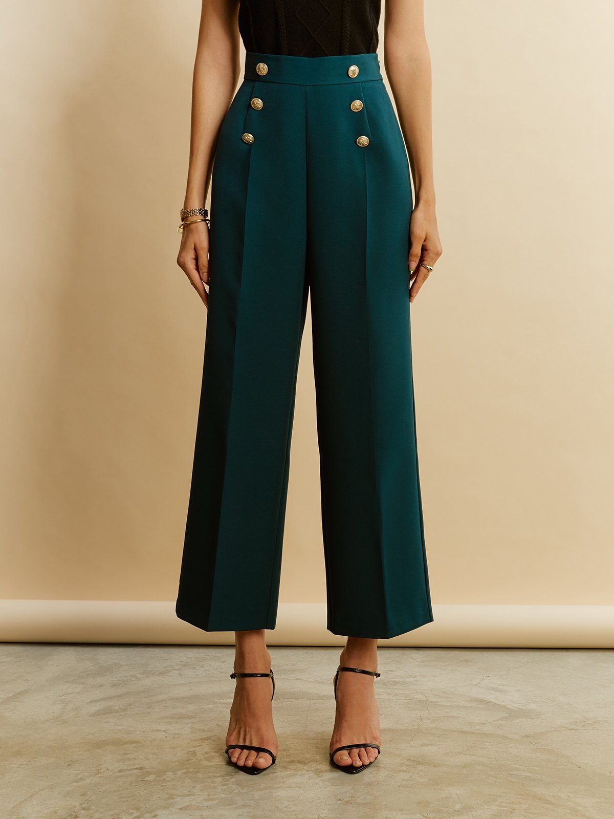 High waisted cheap long pants