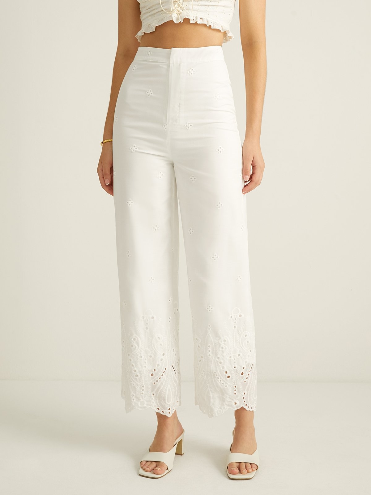 White on sale crop pants
