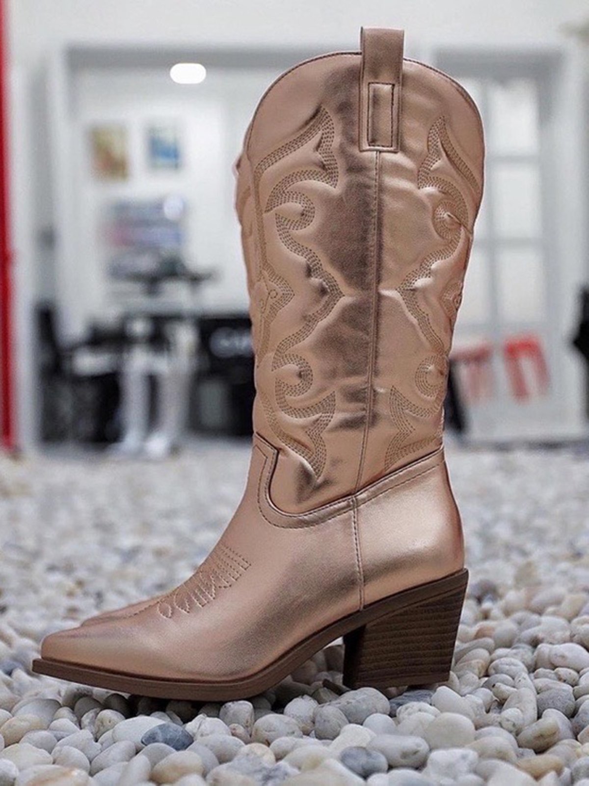 Rose gold western boots discount