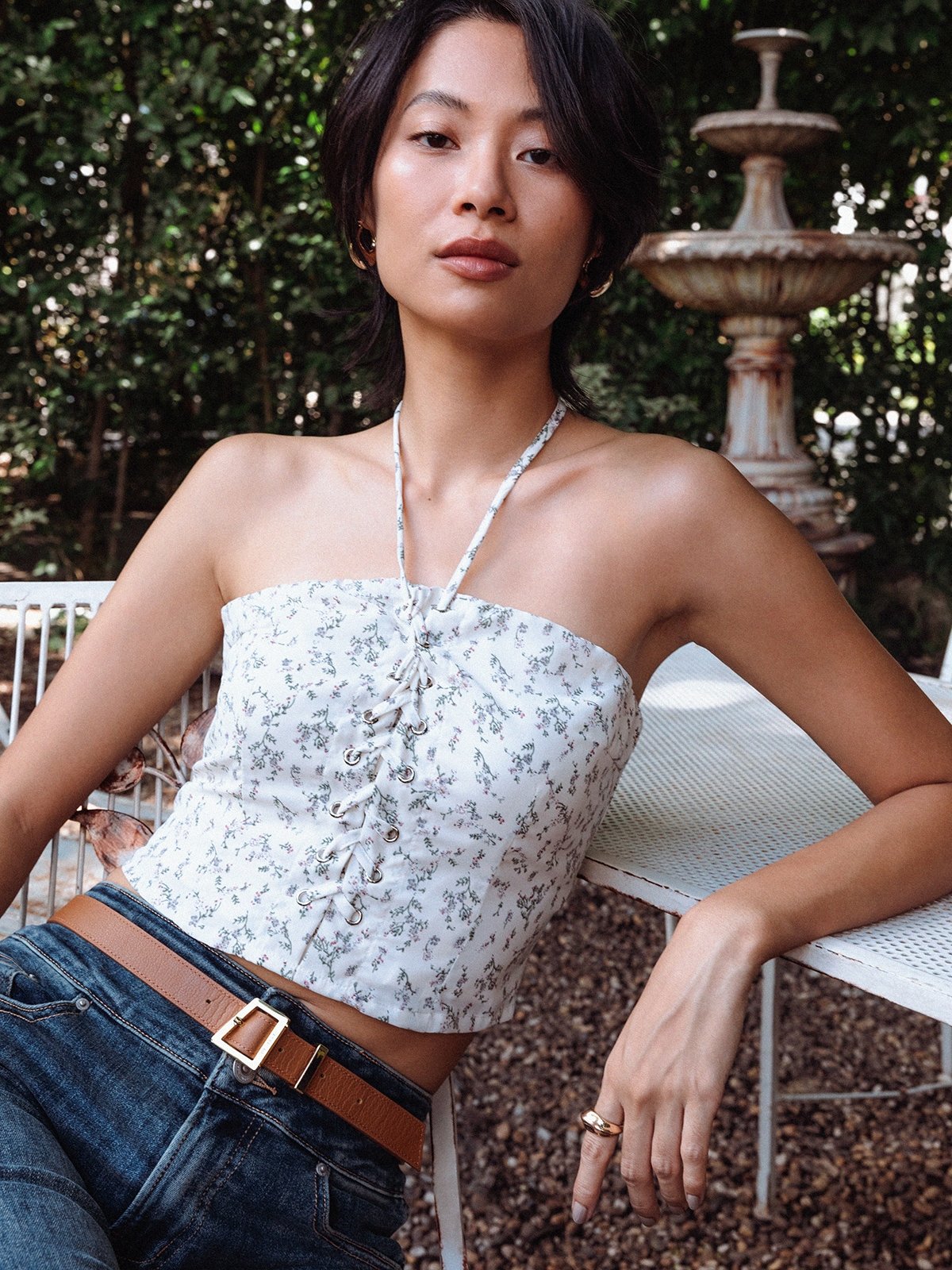 Floral tube top sale