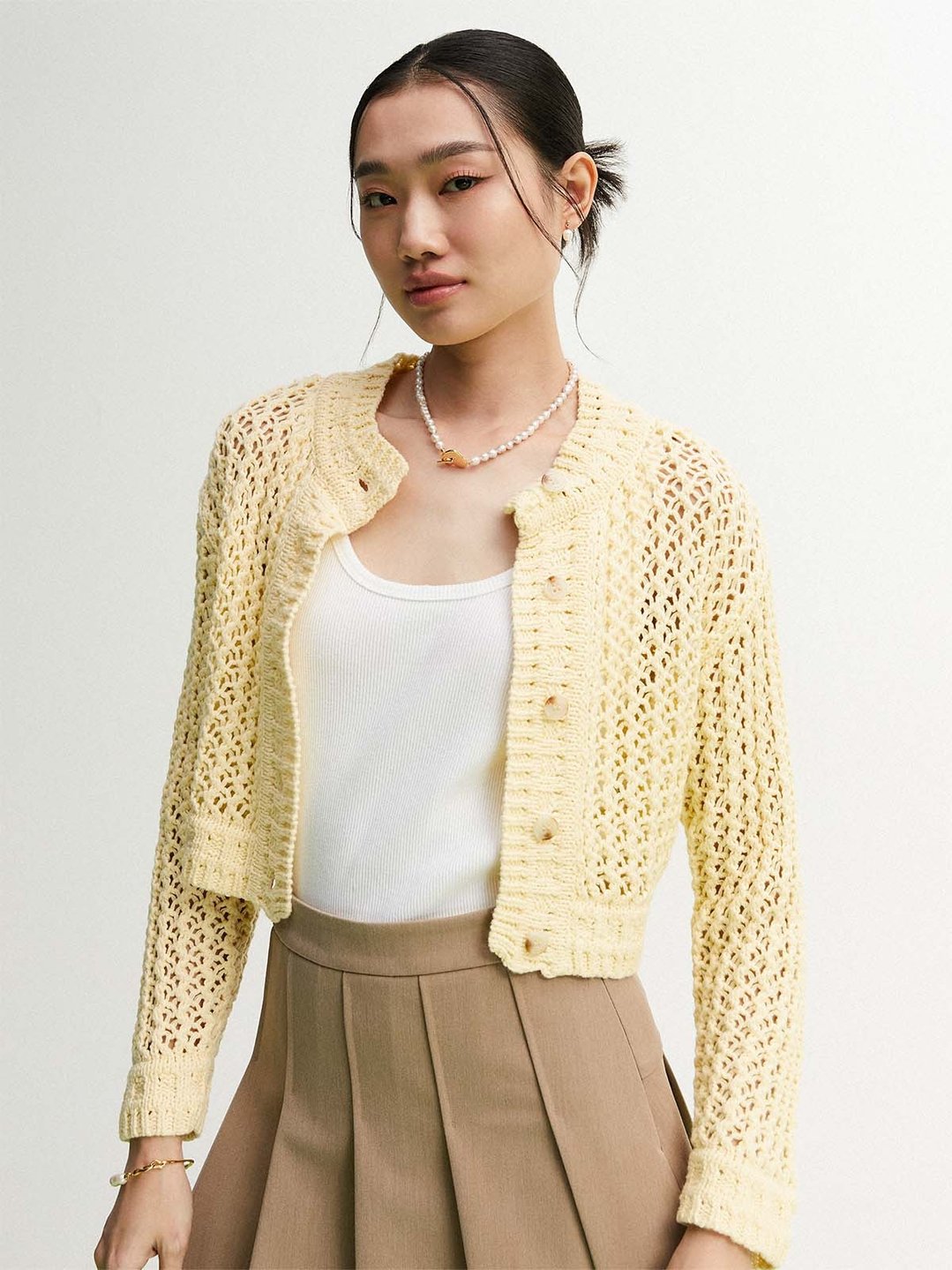 Knitted Cardigan - Yellow