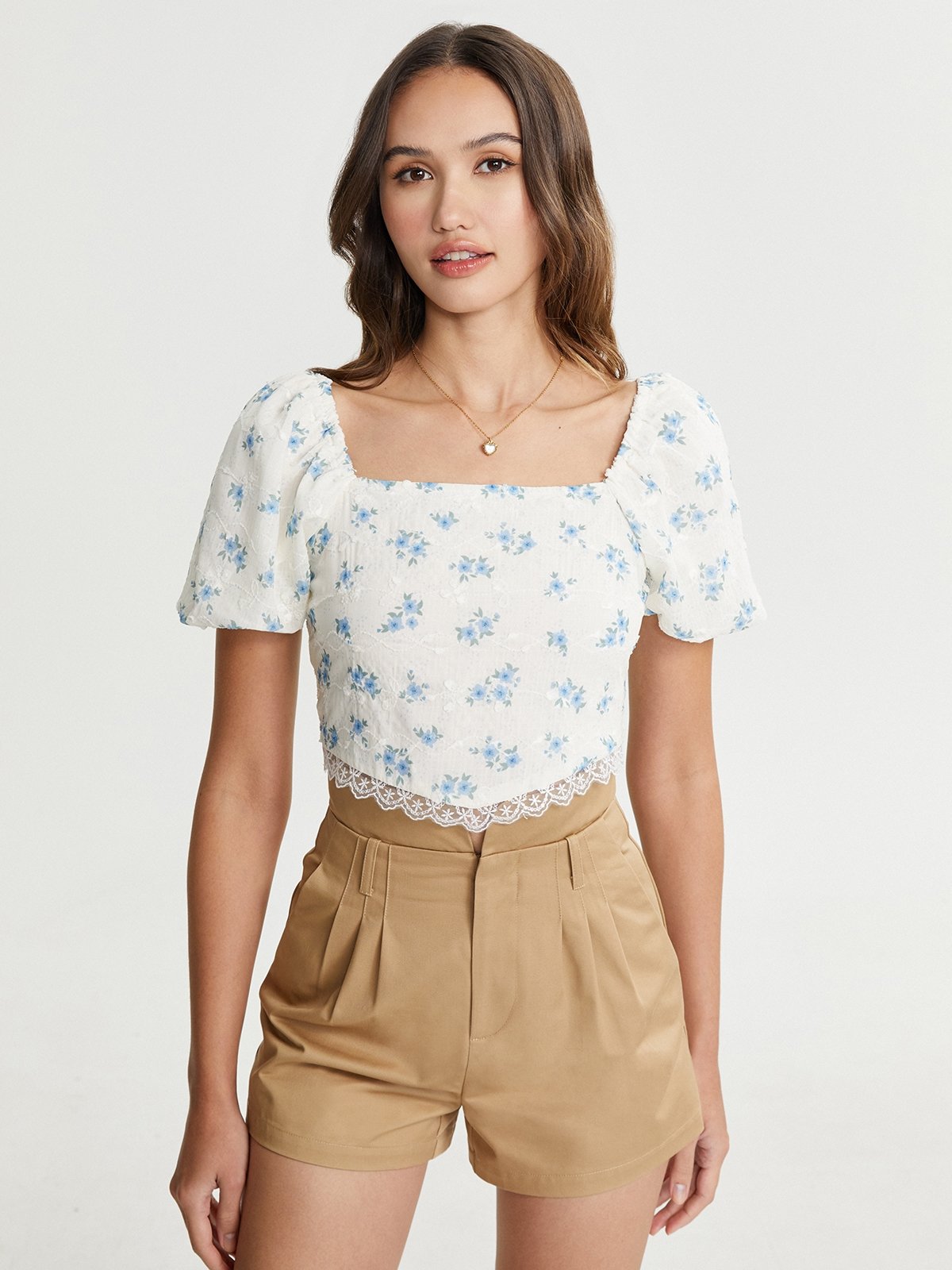 White Cloud Lace Tie Blouse - Watermelon main image 0