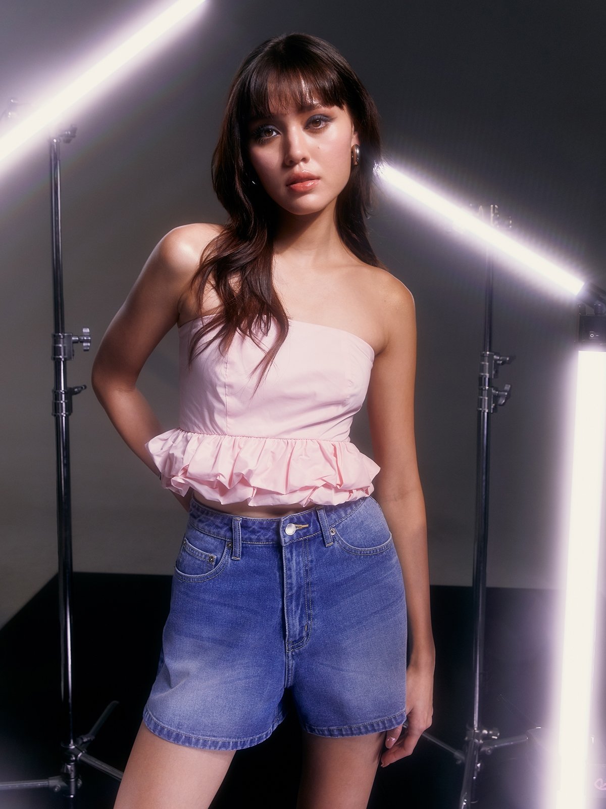 Ruffle Tube Top Pink
