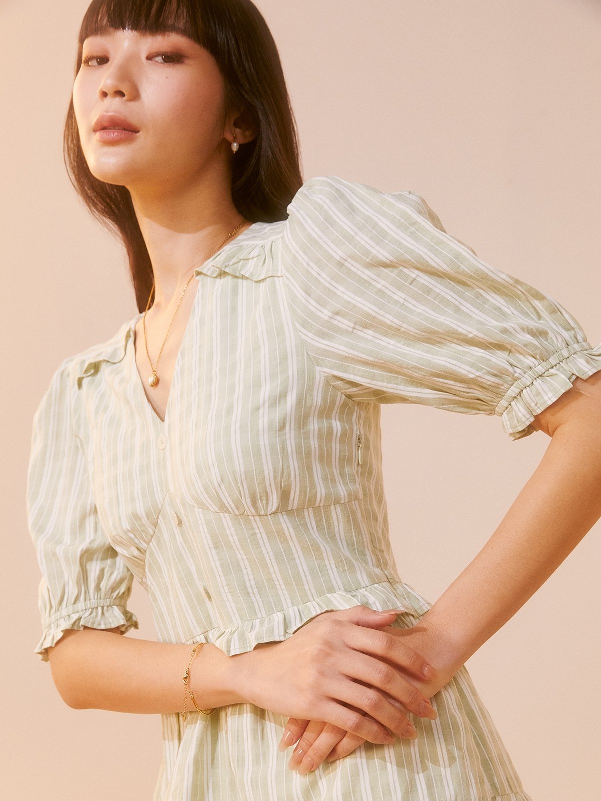 Nora Layered Dress - Light Green main image 0