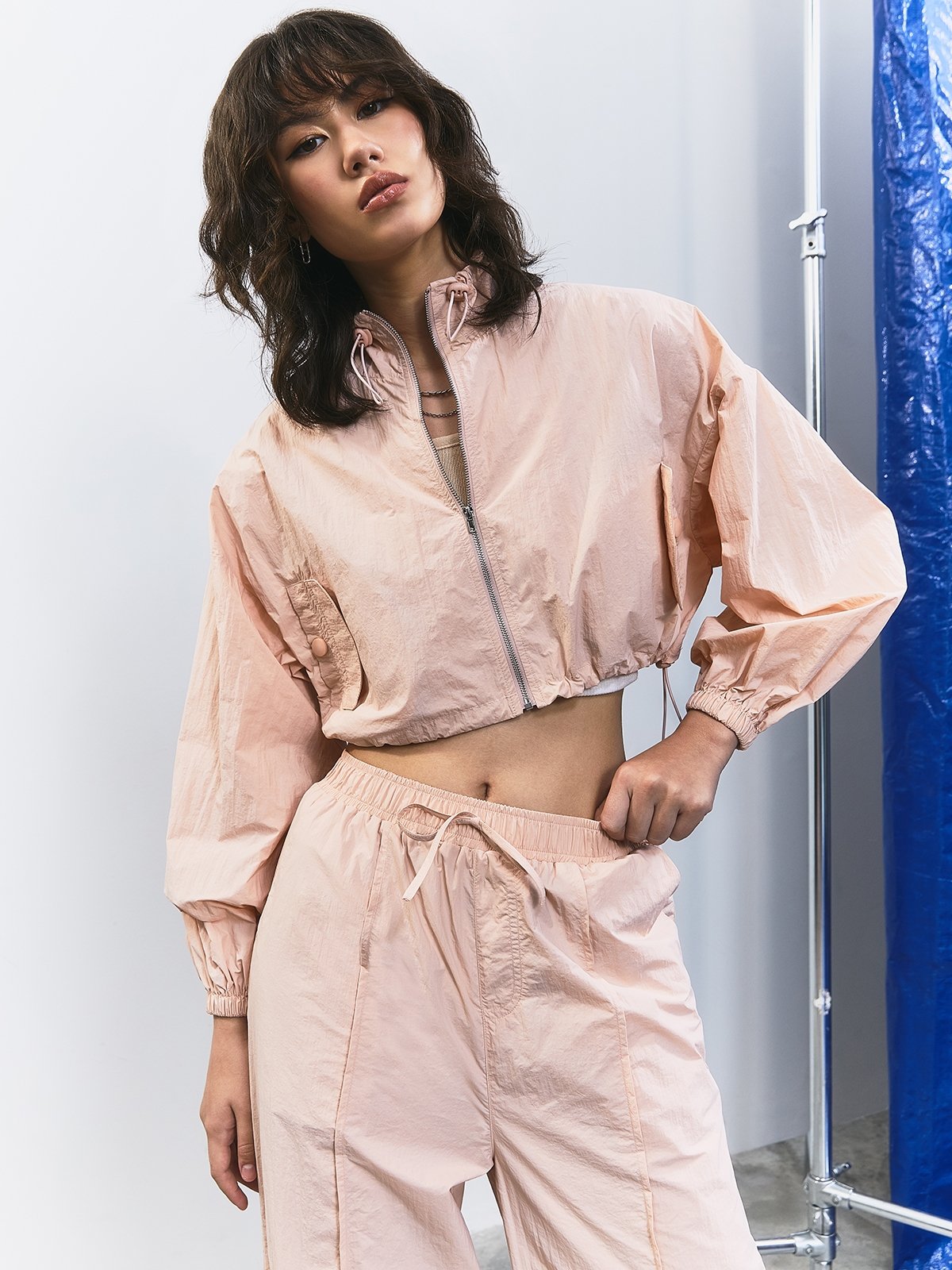 Pink nylon 2025 jacket