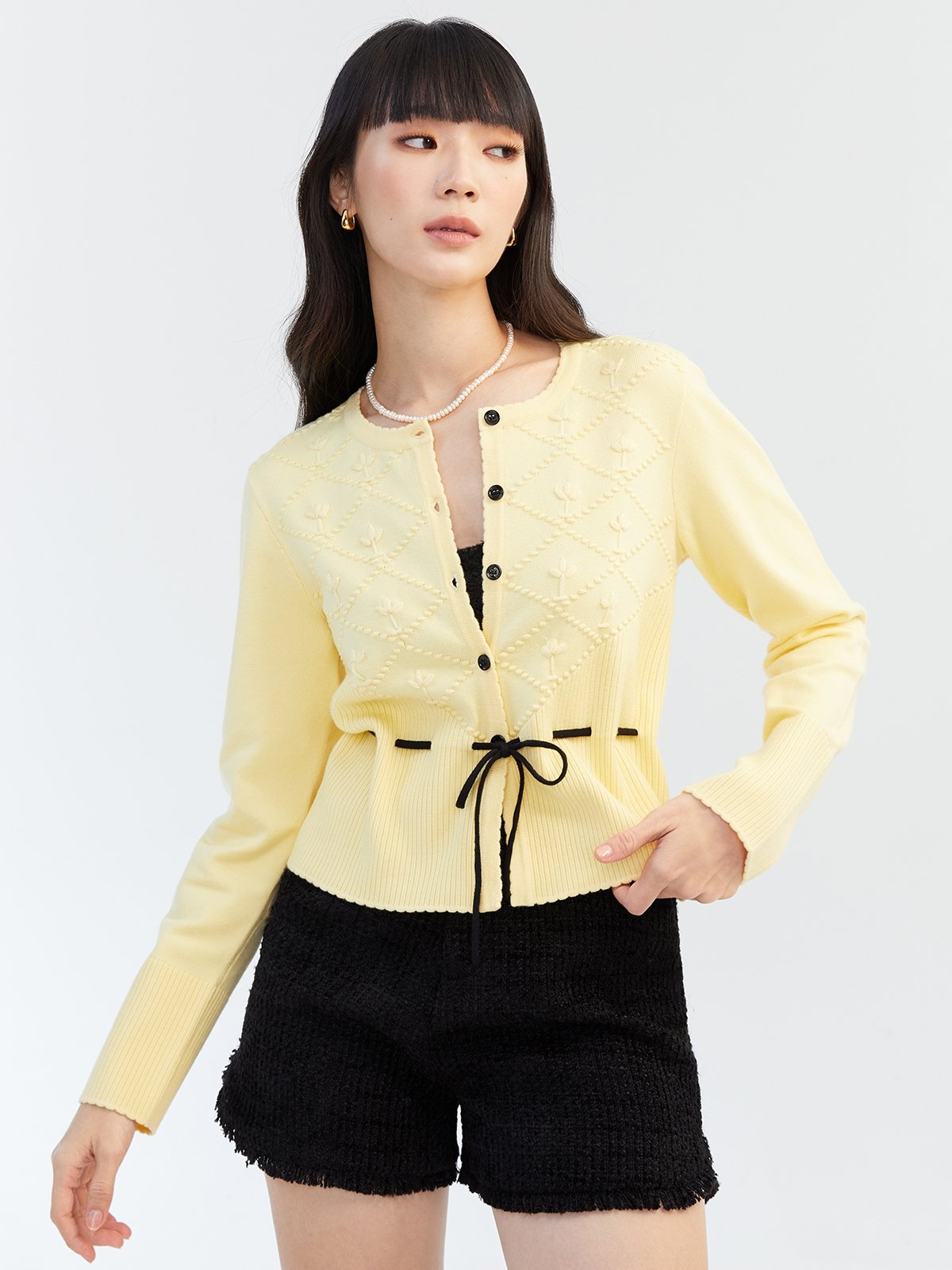 Cardigan ruffle shop