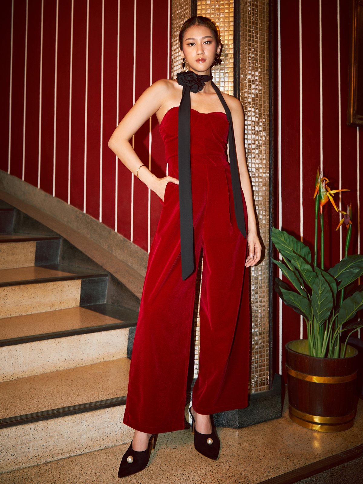 Tube Jumpsuit Red