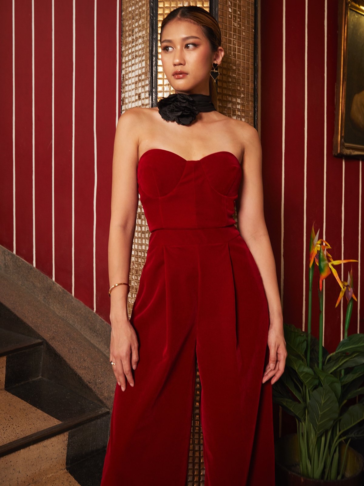 Red tube jumpsuit clearance