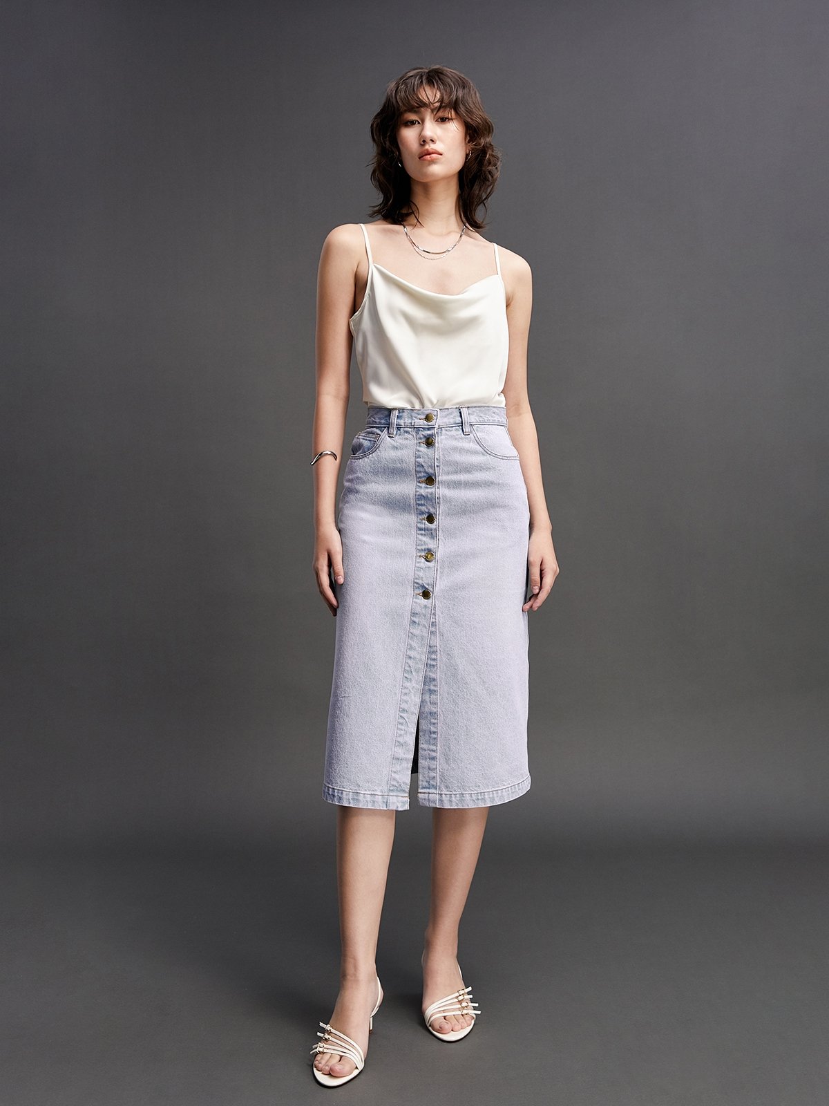 Denim midi 2025 skirt quality
