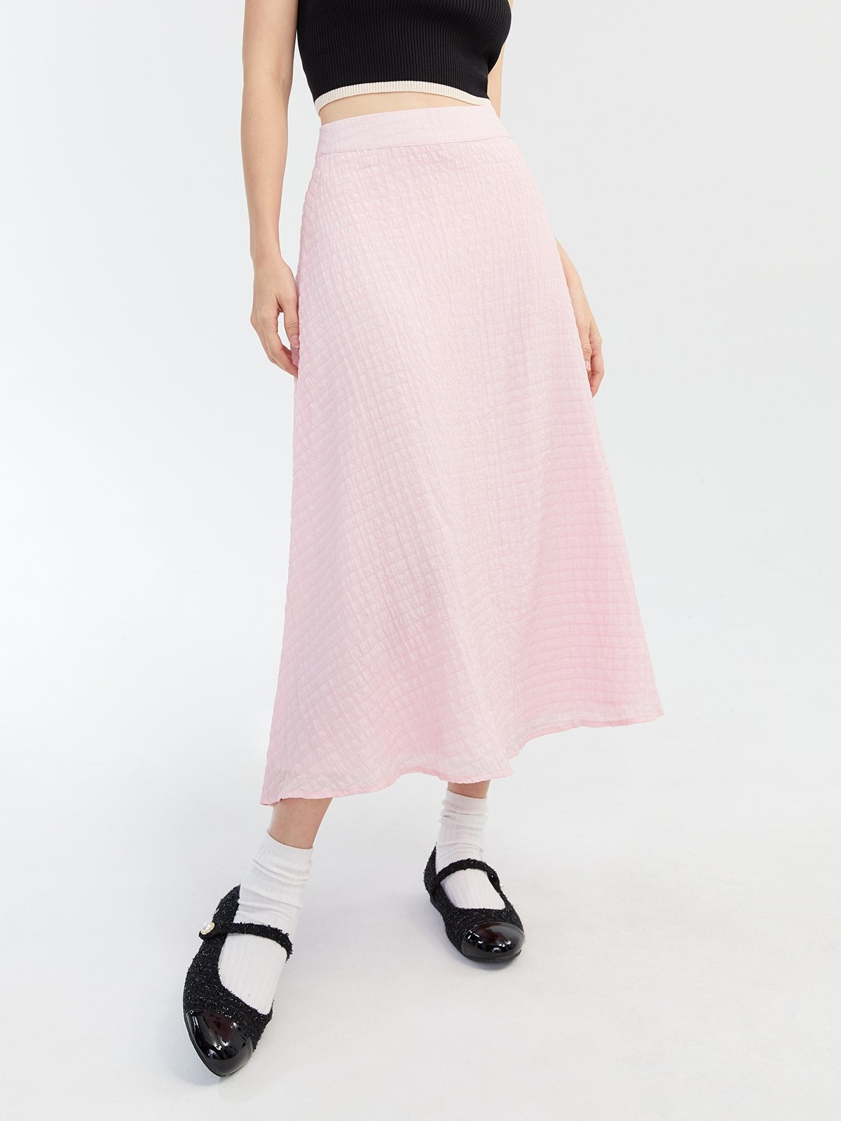 Flowy Midi Skirt Pink