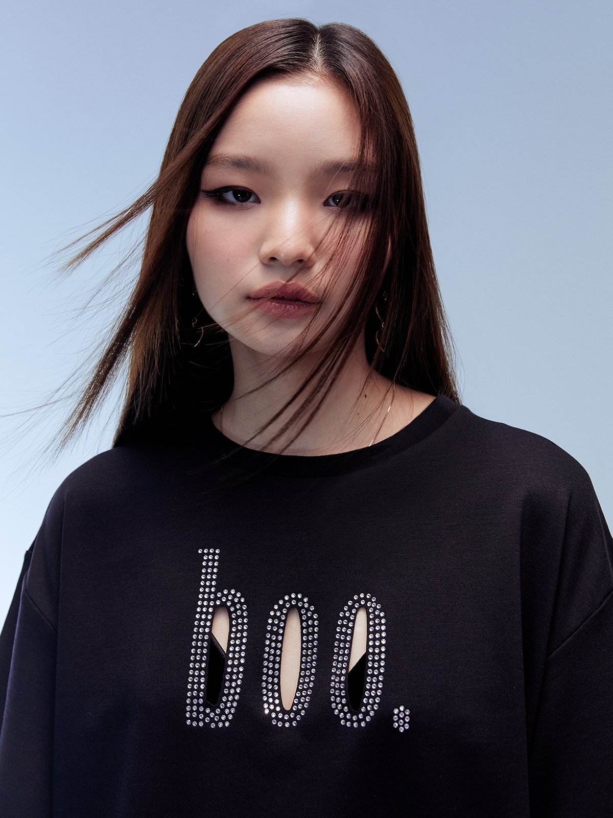 Short Sleeves Crop Top Black Pomelo Fashion