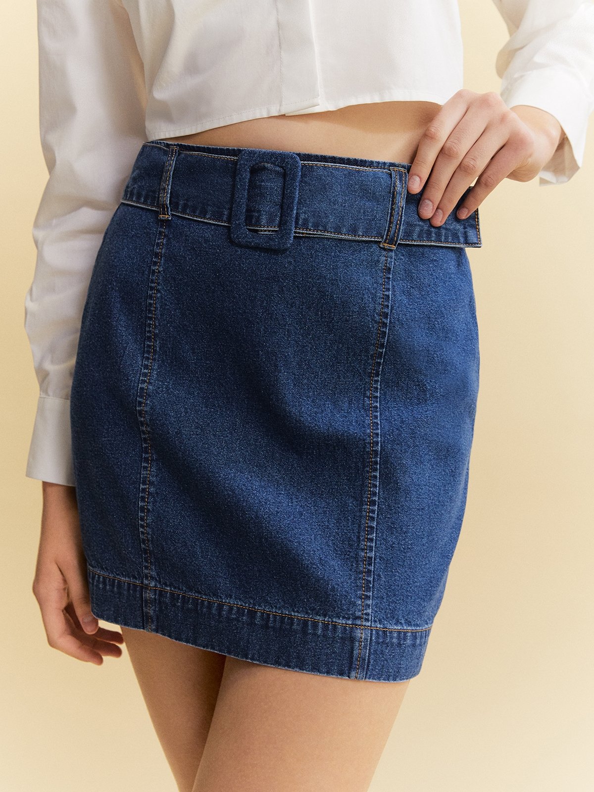 Blue jean skirt quality online